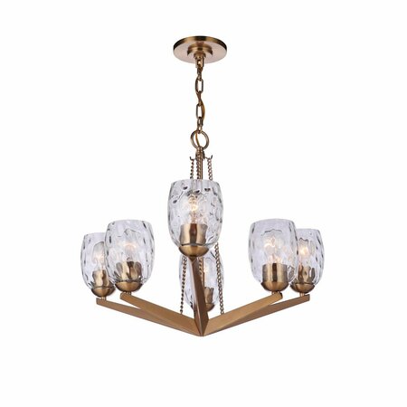 CRAFTMADE Guiding star 6 Light Chandelier in satin Brass 57326-sB